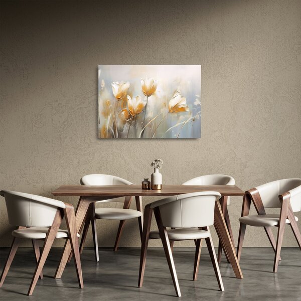 Skleněný obraz - Malba tulipánů (70x50 cm)