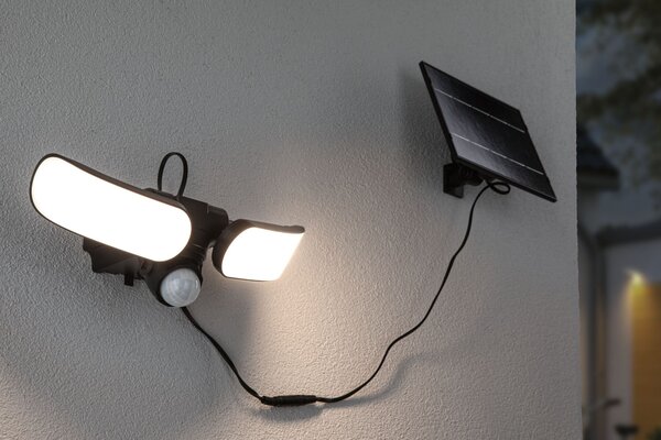 P 94610 Solární LED osvětlení zdí Sonlig pohybové čidlo (IR) IP65 hranaté 286x137mm 3000K 2x9W antracit umělá hmota - PAULMANN