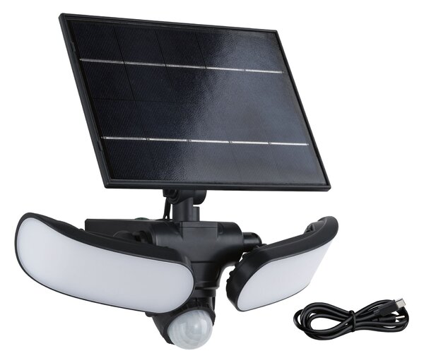 P 94610 Solární LED osvětlení zdí Sonlig pohybové čidlo (IR) IP65 hranaté 286x137mm 3000K 2x9W antracit umělá hmota - PAULMANN