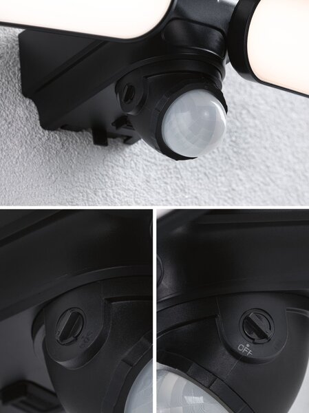 P 94610 Solární LED osvětlení zdí Sonlig pohybové čidlo (IR) IP65 hranaté 286x137mm 3000K 2x9W antracit umělá hmota - PAULMANN