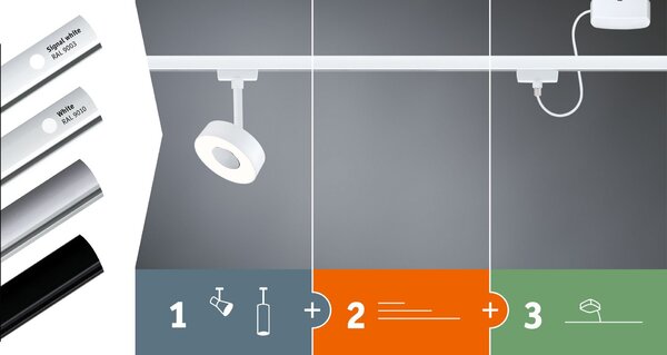 P 95689 URail lištový spot Smart Home Zigbee 3.0 Hildor RGBW 7,5W RGBW+ stmívatelné 230V bílá - PAULMANN