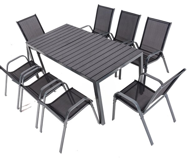 Furnigo Zahradní sestava Hamburg 1+8 - černá