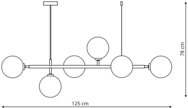Light Prestige Alisa závěsné svítidlo 6x40 W bílá-černá LP-005/6PBK/WH