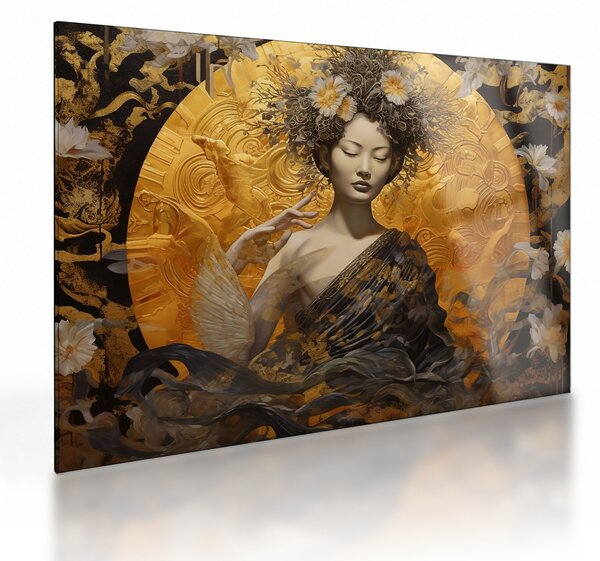 Skleněný obraz - Japonská dáma (70x50 cm)