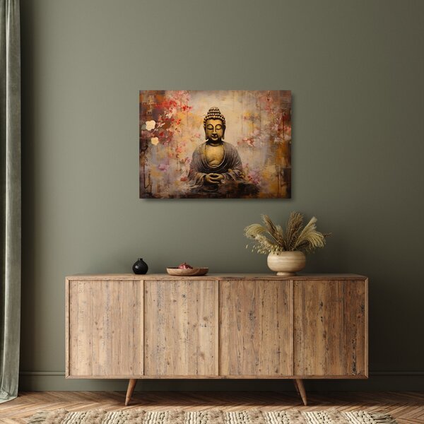 Skleněný obraz - Buddha, malba (70x50 cm)