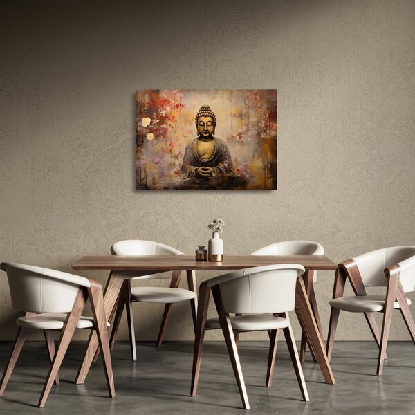Skleněný obraz - Buddha, malba (70x50 cm)