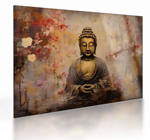 Skleněný obraz - Buddha, malba (70x50 cm)