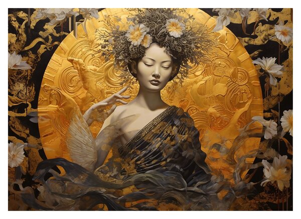 Skleněný obraz - Japonská dáma (70x50 cm)