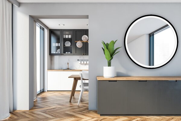Venti Rund Led zrcadlo 90x90 cm kulatý s osvětlením černá 5907459662641