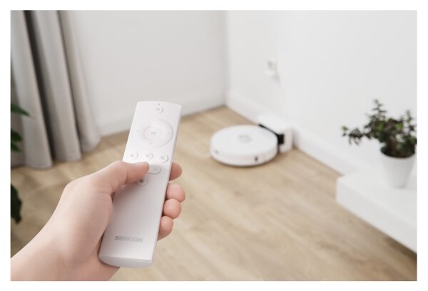 Sencor- Robotický vysavač s mopem 2v1 50W/5000 mAh Wi-Fi bílá + dálkové ovládání