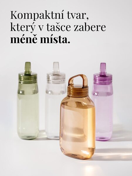Plochá plastová BPA free lahev z tritanu EQUA Flat Purple 500 ml