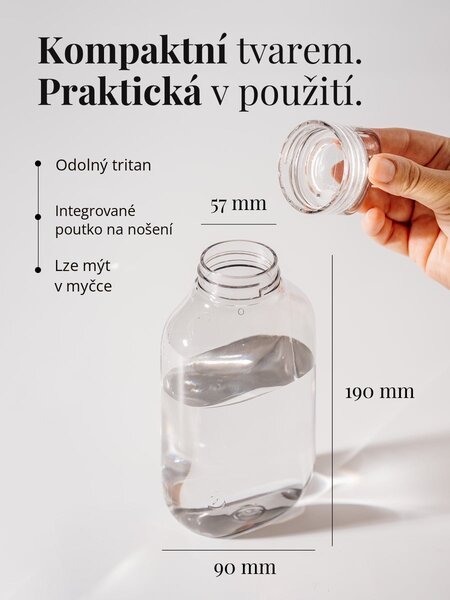 Plochá plastová BPA free lahev z tritanu EQUA Flat Pure 500 ml