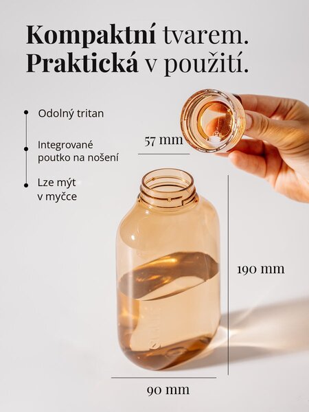 Plochá plastová BPA free lahev z tritanu EQUA Flat Amber 500 ml
