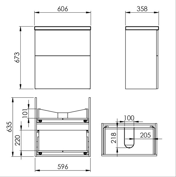 Elita Kido umyvadla se skříňkou 60 cm bílá RE020601115290