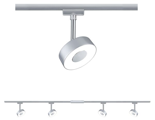 P 96895 URail LED lištový spot Circle základní sada 4x5,3W 2700K 230V matný chrom/chrom - PAULMANN