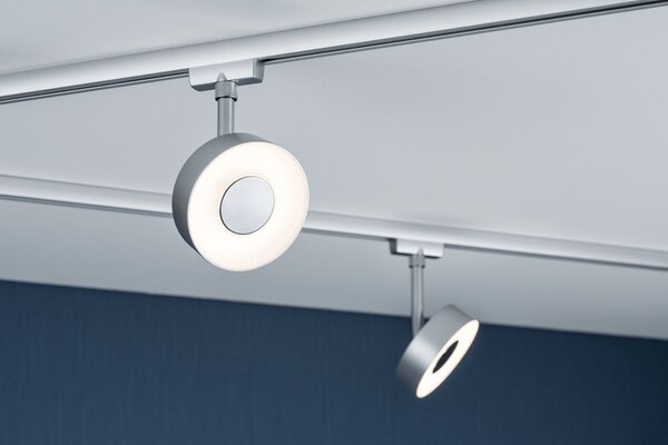 P 96895 URail LED lištový spot Circle základní sada 4x5,3W 2700K 230V matný chrom/chrom - PAULMANN