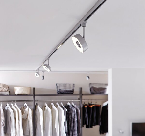 P 96895 URail LED lištový spot Circle základní sada 4x5,3W 2700K 230V matný chrom/chrom - PAULMANN