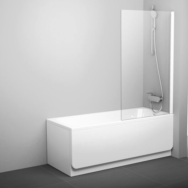 Ravak Pivot vanová zástěna 80 cm jednodílný bílá lesk/čiré sklo 79840100Z1