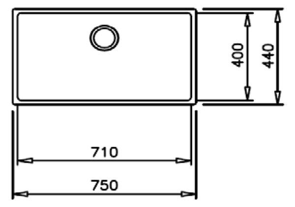 Teka Be Linea ocelový dřez 75x44 cm ocel 115000004