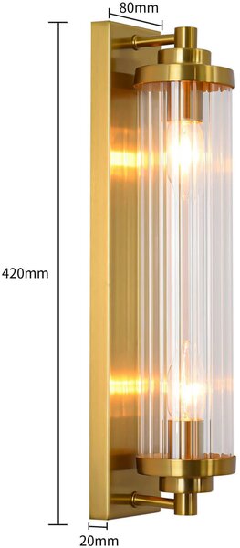 Light Prestige Lorenzo nástěnné svítidlo 2x40 W průhledná-zlatá LP-2960/1WGD