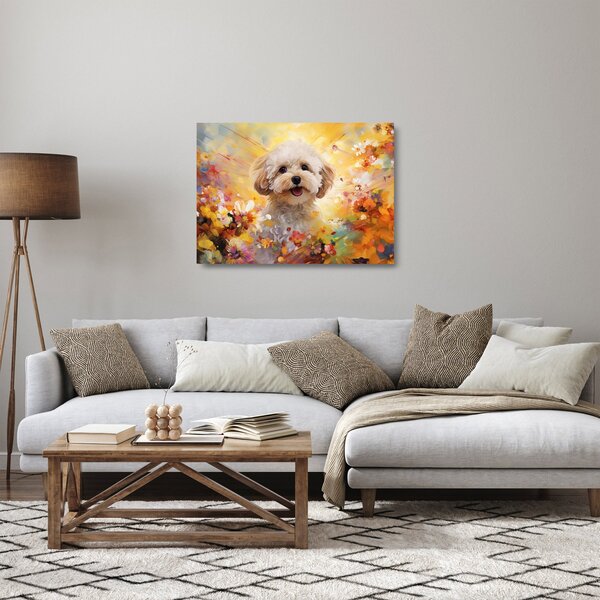 Skleněný obraz - Šťastný pes (70x50 cm)