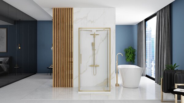 Sprchový Kout Rea Rapid Swing Brush Gold 90X90