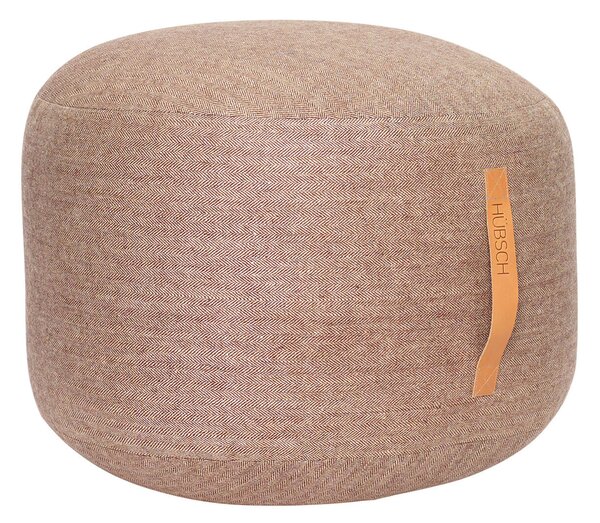 Hübsch Hnědý vlněný puf Herringbone 50 cm