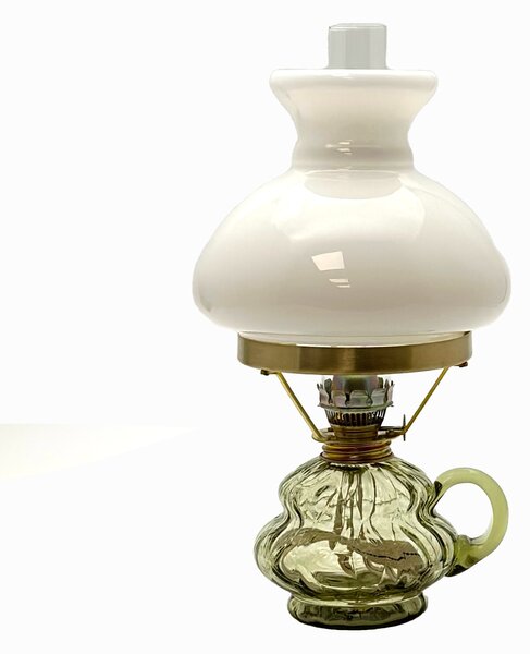 Sklárna Častolovice - Petrolejová lampa Anna - Poly - lesní zelená - komplet 4