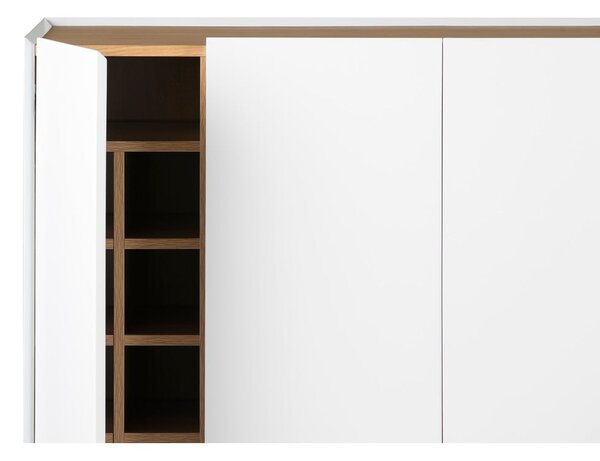 Bílá vysoká komoda v dekoru dubu 95x120 cm Arista – Teulat