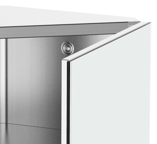 HOMCOM Zrcadlová skříňka na toaletu do koupelny, rohová, montovaná na zeď, se 2 policemi, rozměry 30 š x 18,4 h x 60 v cm, Nerezová ocel. | Aosom