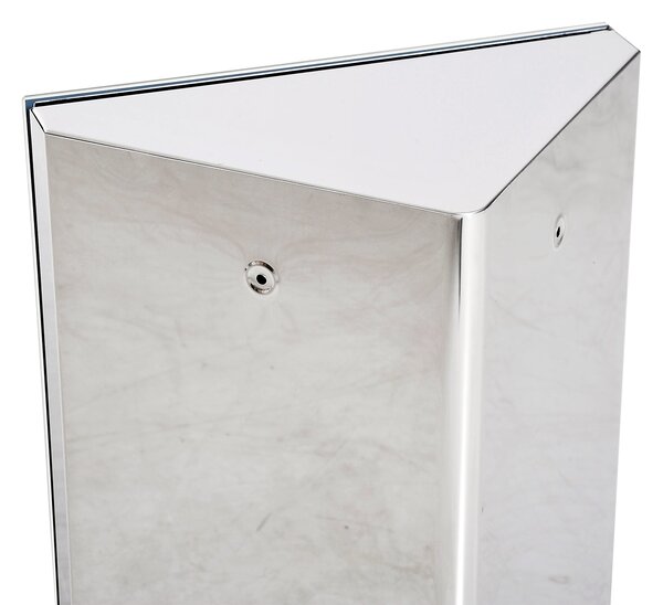 HOMCOM Zrcadlová skříňka na toaletu do koupelny, rohová, montovaná na zeď, se 2 policemi, rozměry 30 š x 18,4 h x 60 v cm, Nerezová ocel. | Aosom