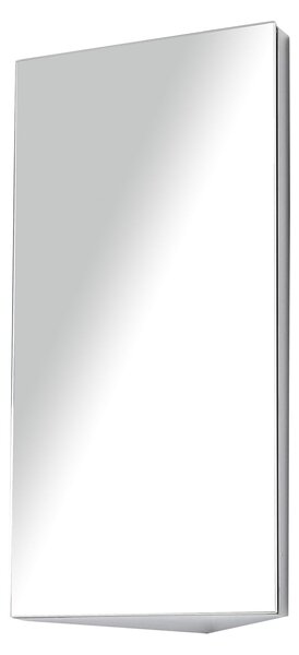 HOMCOM Zrcadlová skříňka na toaletu do koupelny, rohová, montovaná na zeď, se 2 policemi, rozměry 30 š x 18,4 h x 60 v cm, Nerezová ocel. | Aosom