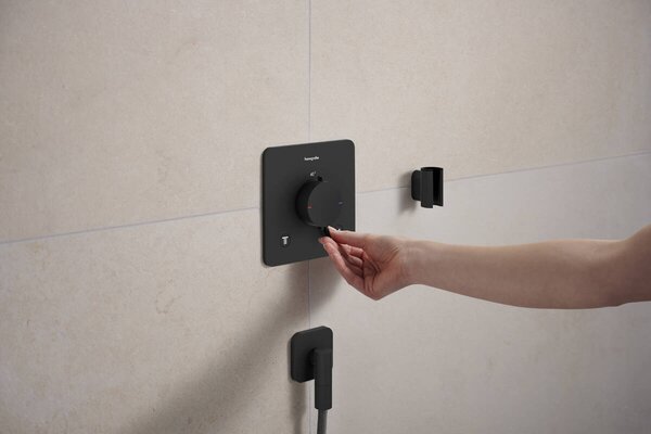 Hansgrohe Ecostat Comfort Q - Termostat pod omítku pro 2 spotřebiče, černá matná 33713670