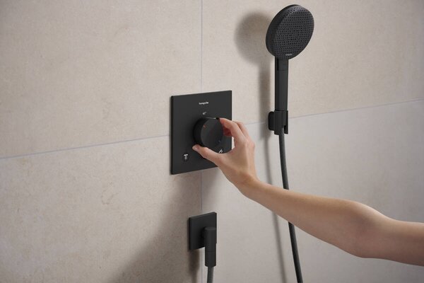 Hansgrohe Ecostat Comfort E - Termostat pod omítku pro 2 spotřebiče, černá matná 33711670