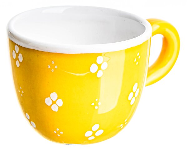 Šálek - 4 puntík bílý na žlutém - espresso, lungo, cappuccino, latte typ: Espresso - 60 ml