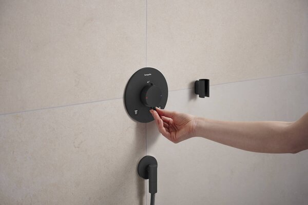 Hansgrohe Ecostat Comfort S - Termostat pod omítku pro 2 spotřebiče, černá matná 33715670