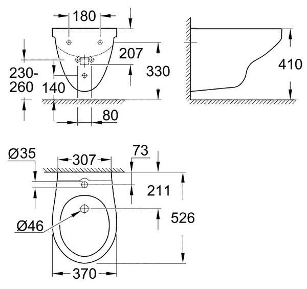 Grohe Bau Ceramic bidet závěsný bílá 39433000