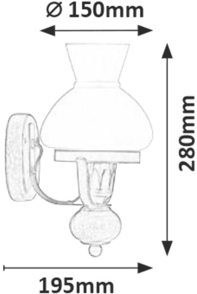 Rabalux Petronel nástěnné svítidlo 1x60 W černá 7077