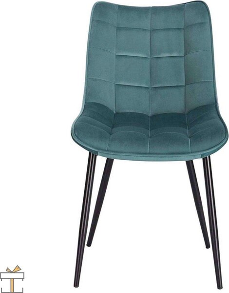 Židle do jídelny - Velvet Turquoise - Židle Kuip - sada 2 kusů