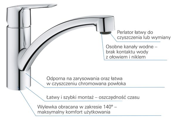 Grohe Start kuchyňská baterie stojící StarLight Chrome 30530002