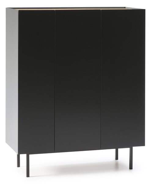 Černá vysoká komoda v dekoru dubu 95x120 cm Arista – Teulat