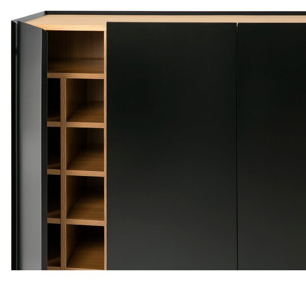 Černá vysoká komoda v dekoru dubu 95x120 cm Arista – Teulat