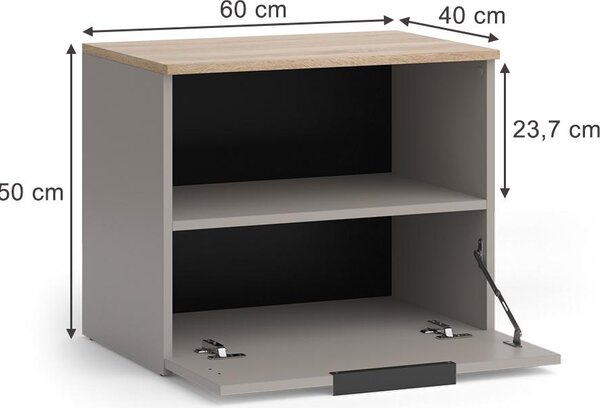 Kredenc Vicco Wido Greige 60 x 50 cm s klapkou, Model 57448
