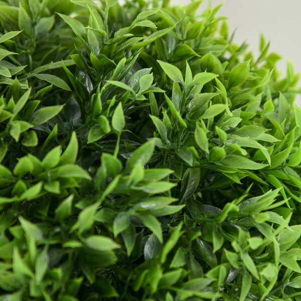Umělý strom HOMCOM, Umělá rostlina, Zelený buxus se 3 koulí z bambusových listů, Včetně květináče, Pro vnitřní i venkovní použití, Výška 110 cm, Bez m