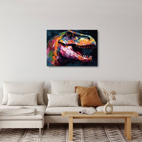 Skleněný obraz - Dinosaurus, malba (70x50 cm)