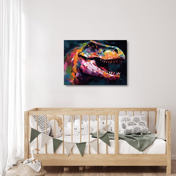 Skleněný obraz - Dinosaurus, malba (70x50 cm)