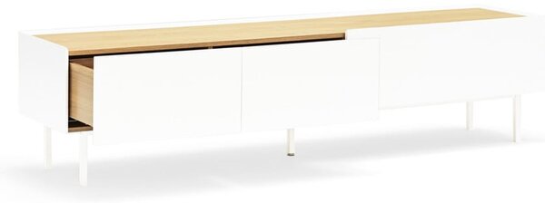 TV stolek v dekoru dubu v bílo-přírodní barvě 180x45 cm Arista – Teulat