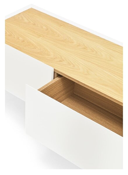 TV stolek v dekoru dubu v bílo-přírodní barvě 180x45 cm Arista – Teulat