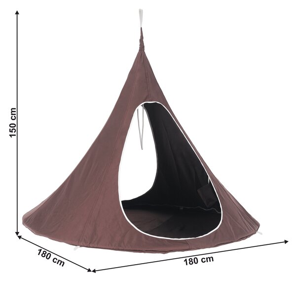 KONDELA Závěsné houpací křeslo, šedohnědá TAUPE, KLORIN NEW TYP 2 BIG SIZE CACOON HAMMOCK