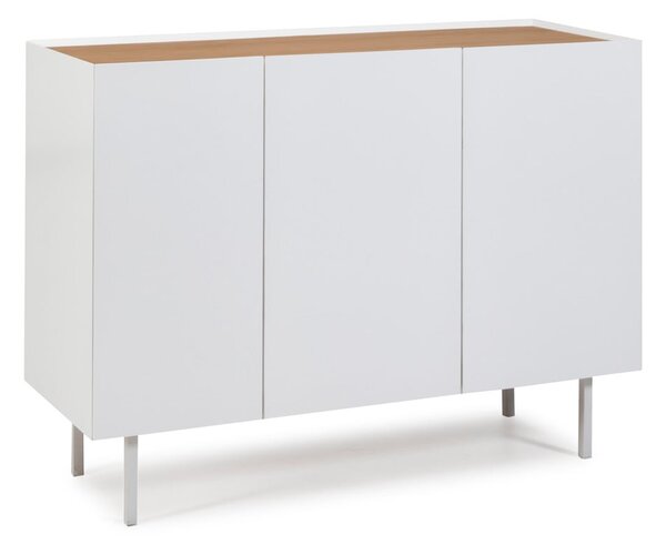 Bílá nízká komoda v dekoru dubu 110x85 cm Arista – Teulat